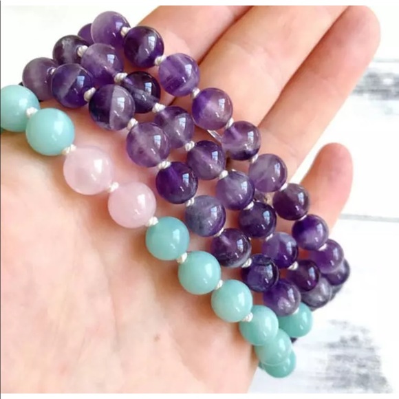 Amethyst, Aquamarine, Rose Quartz Reiki Necklace - Picture 6 of 6